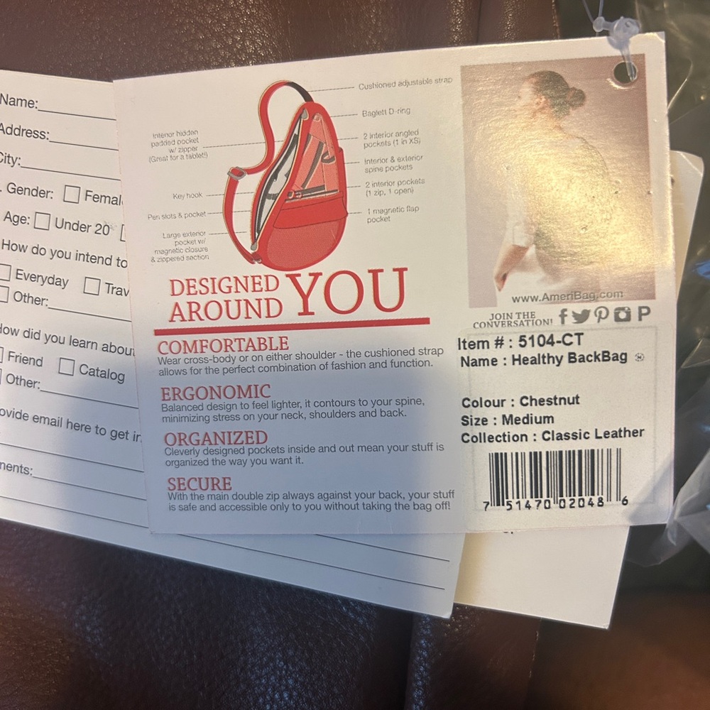 Healthy Back Ameri 19inch Chestnut NWT - image 7